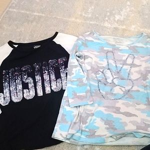 Two Girls Tops by Justice Size 8